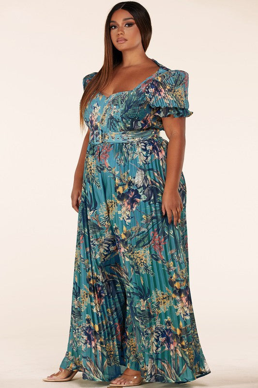 Enchanted Garden Lace-Up Jumpsuit 🌿🌸 – Plus Size Elegance