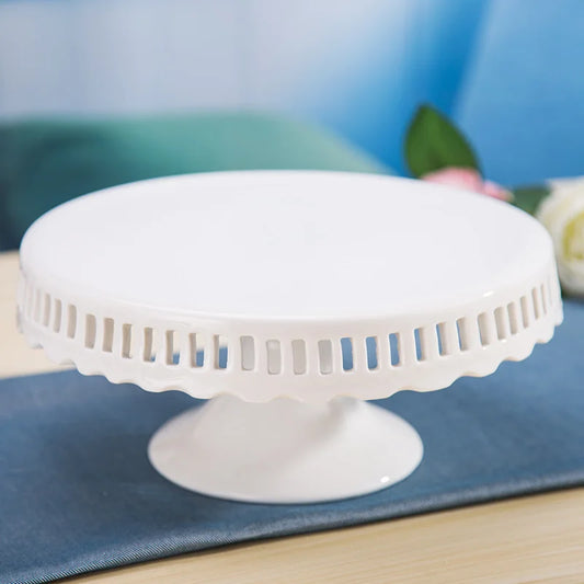 10'' Ceramic Elegance Cake Stand - Porcelain Dessert Display for High Tea