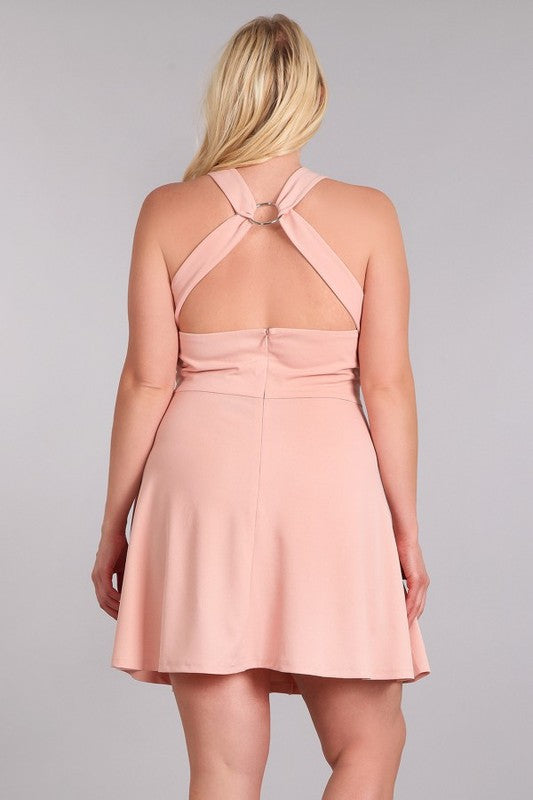 Peach Perfection Plus Halter Dress 🍑✨