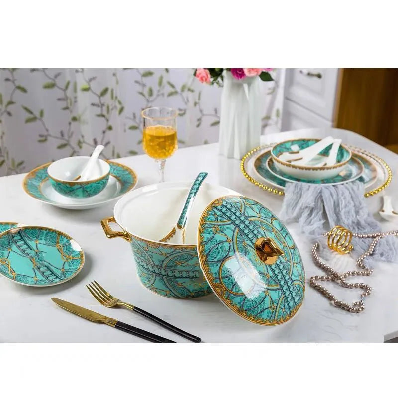 Luxury Bone China Multi-Purpose Soup Pot - Elegant Gift