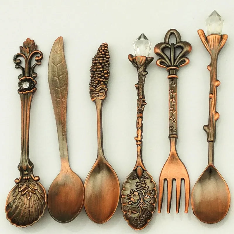 Vintage Palace 6-Piece Dessert Fork & Spoon Ensemble