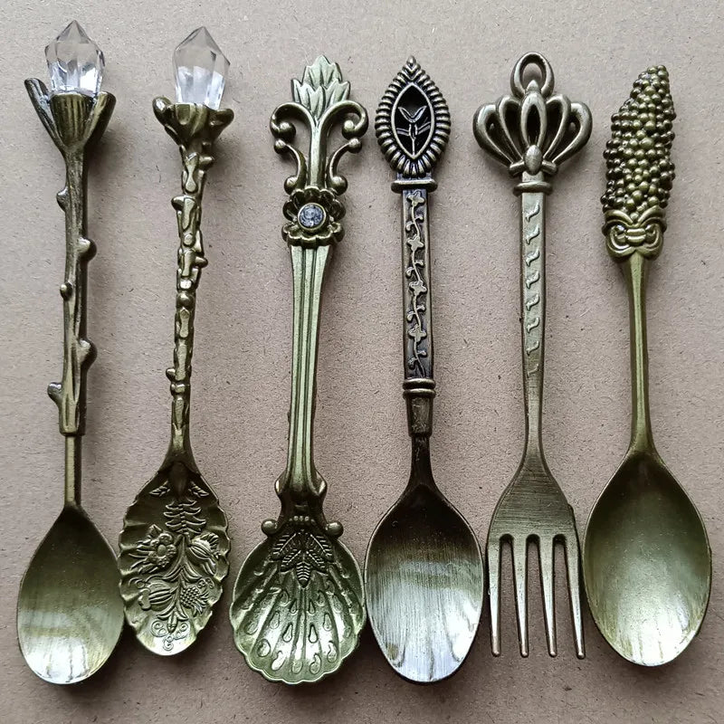 Vintage Palace 6-Piece Dessert Fork & Spoon Ensemble