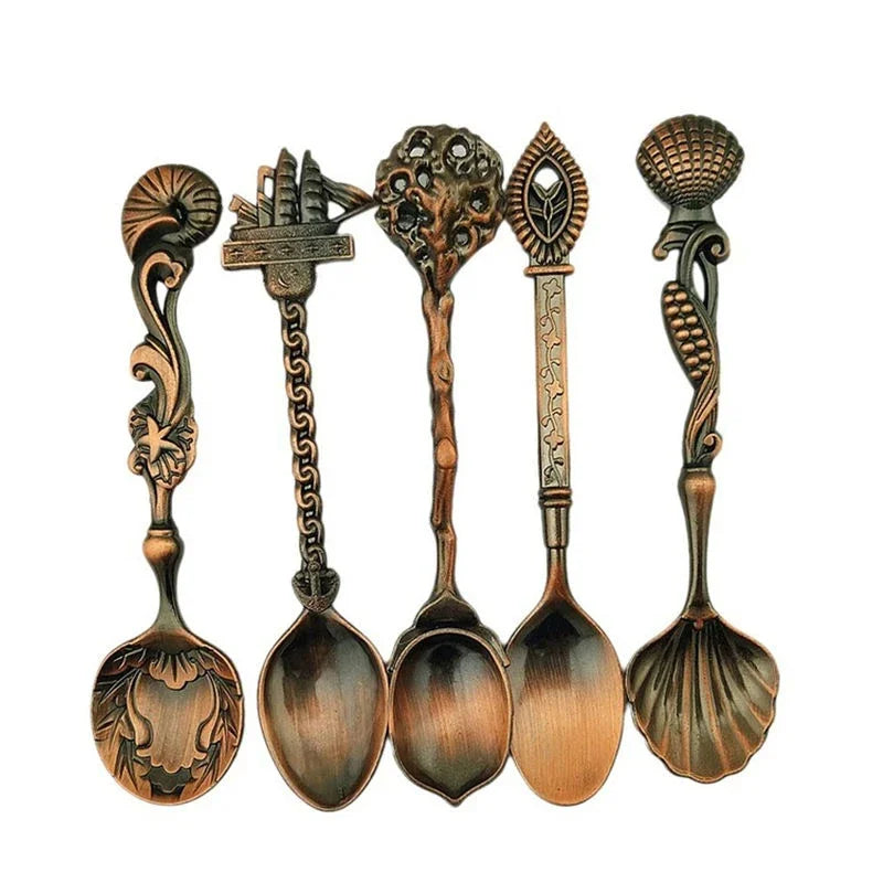 Royal Vintage 5-Piece Carved Teaspoon Set