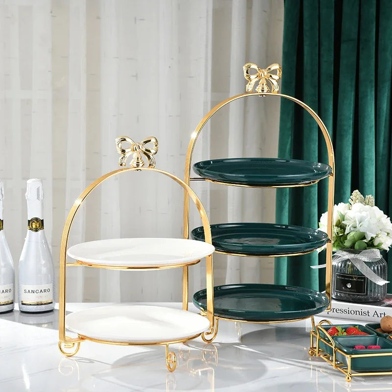 Luxury Tiered Metal Serving Stand - Perfect for Weddings & Celebrations