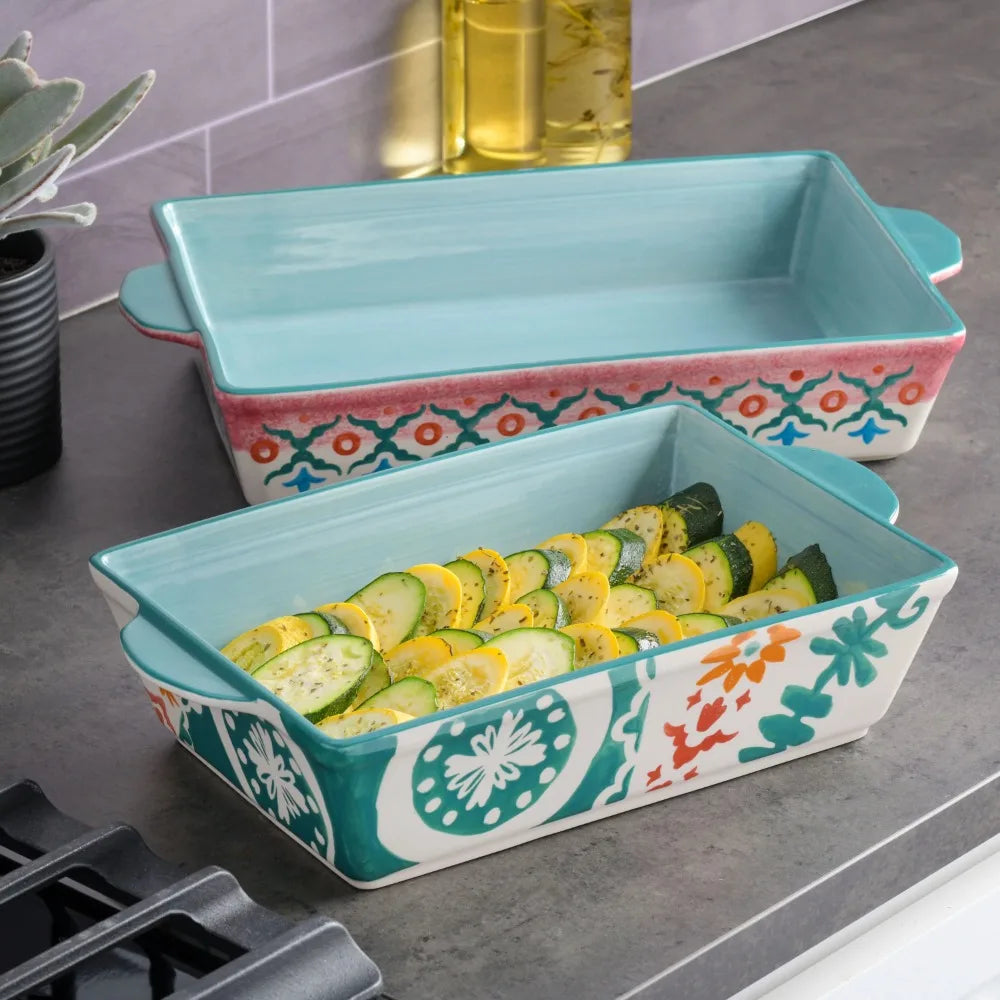 Saffron Elegance 2-Piece Stoneware Bakeware Collection