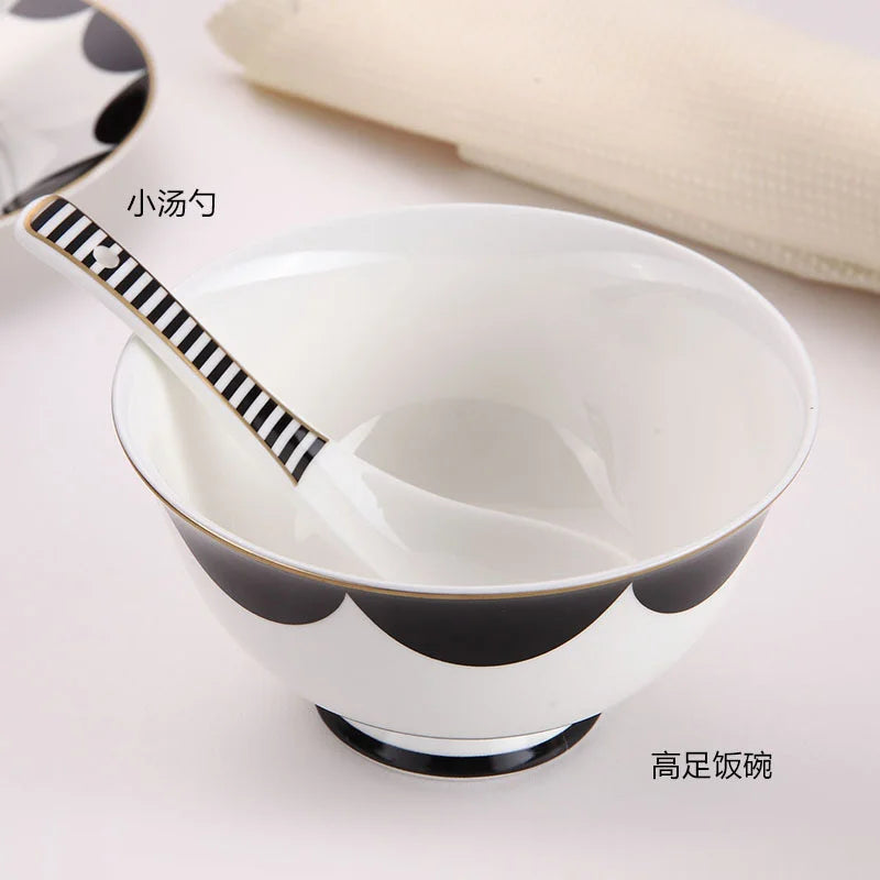 Geometric Elegance Bone China Dinnerware Set