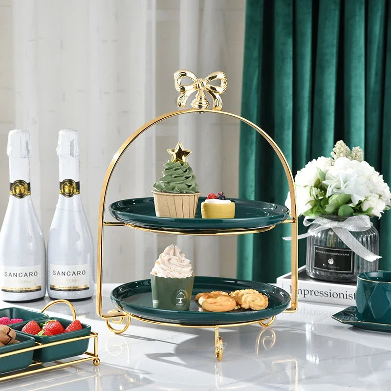 Luxury Tiered Metal Serving Stand - Perfect for Weddings & Celebrations