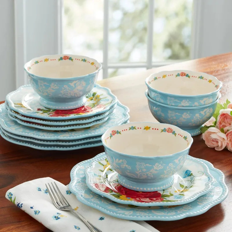 Rose Bliss 12-Piece Dinnerware Collection