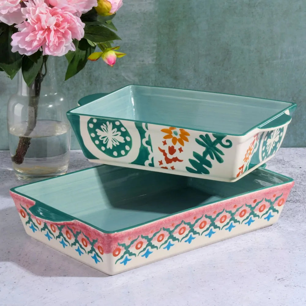 Saffron Elegance 2-Piece Stoneware Bakeware Collection