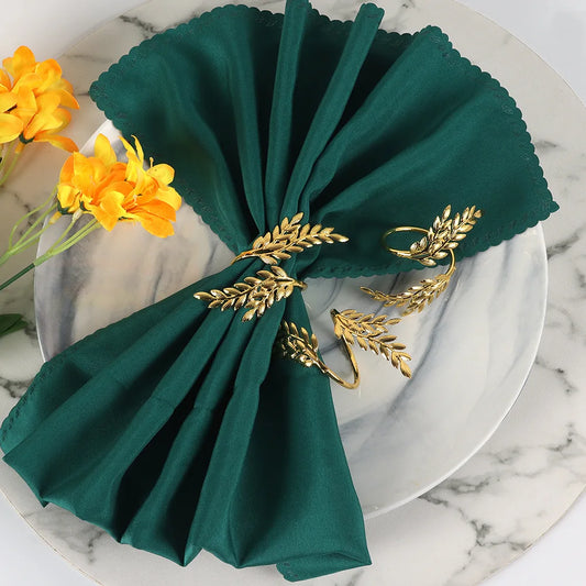 156 Pcs Autumn Gold Leaf Napkin Rings