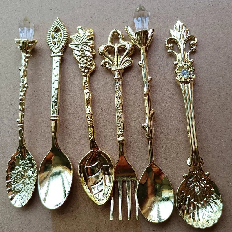 Vintage Palace 6-Piece Dessert Fork & Spoon Ensemble