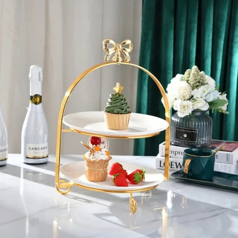 Luxury Tiered Metal Serving Stand - Perfect for Weddings & Celebrations