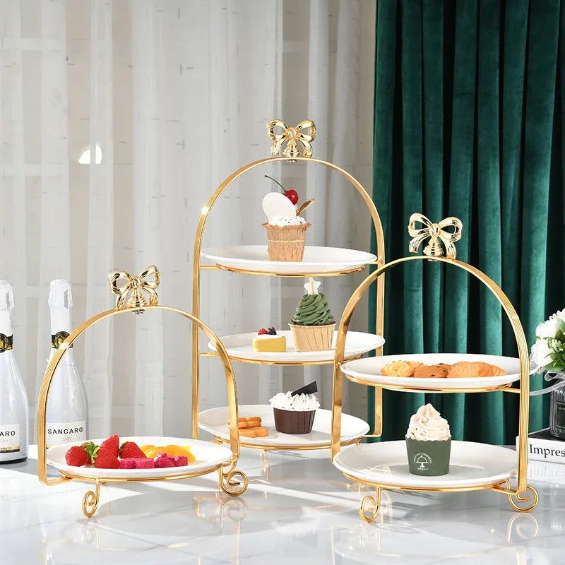 Luxury Tiered Metal Serving Stand - Perfect for Weddings & Celebrations