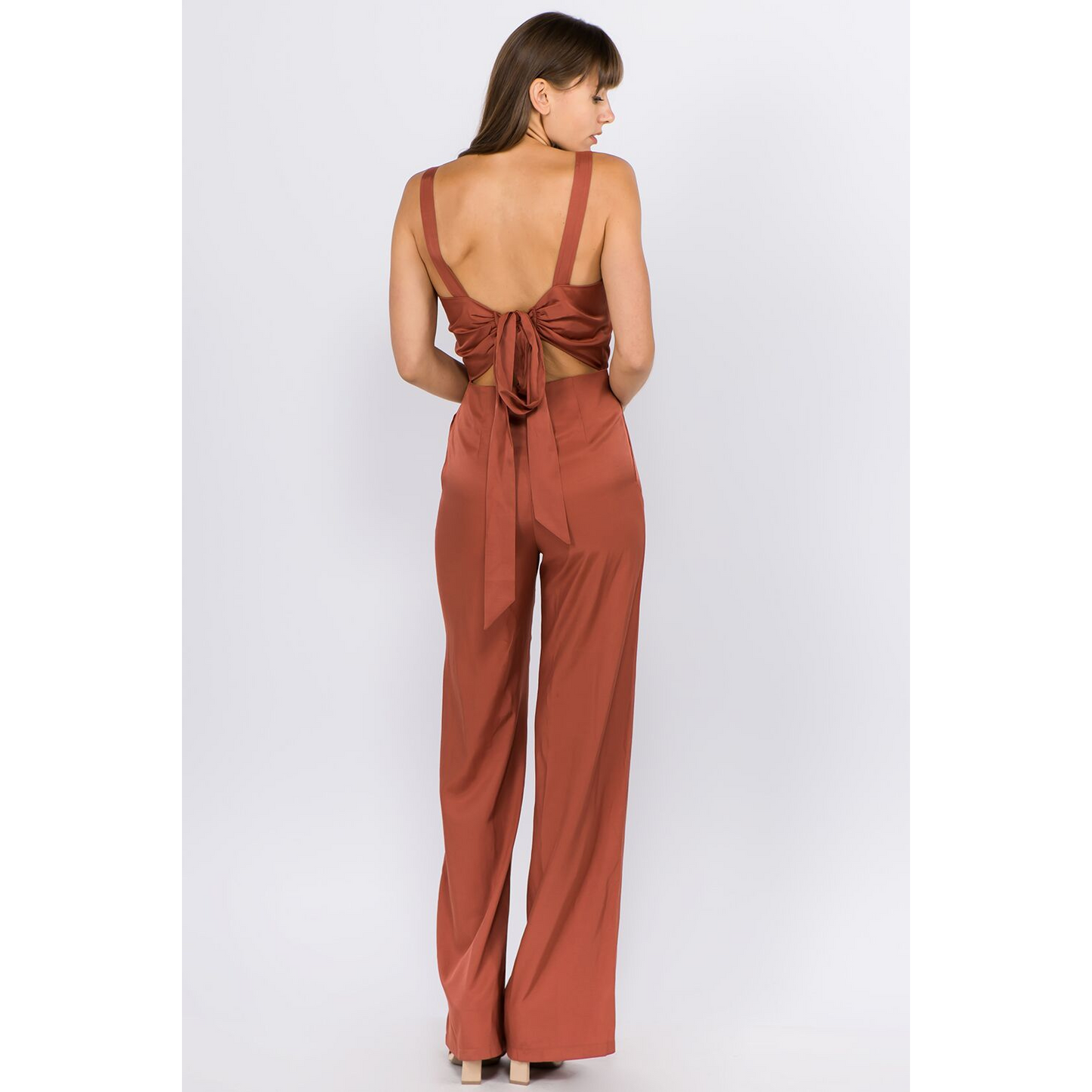 Chic Sienna Brown Halter Jumpsuit