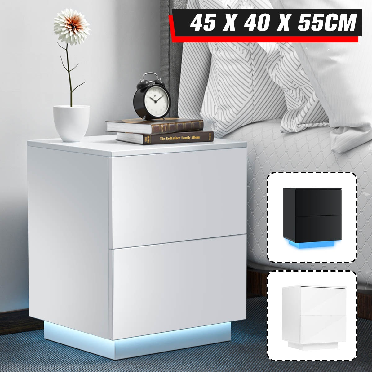 Lit Modern Bedroom Night Stand