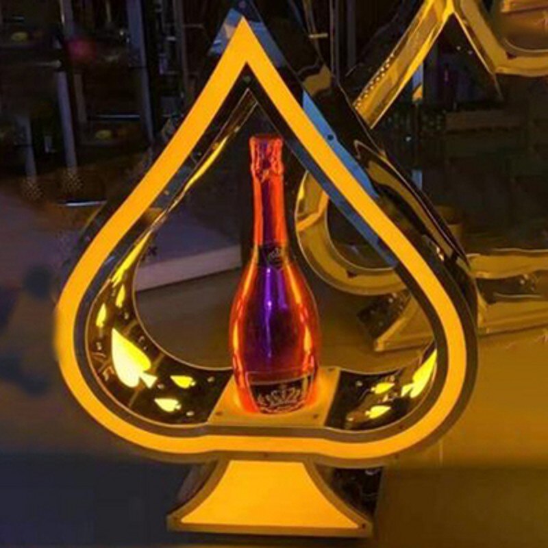 LED Luminous Poker Card Wine Bottle Holder