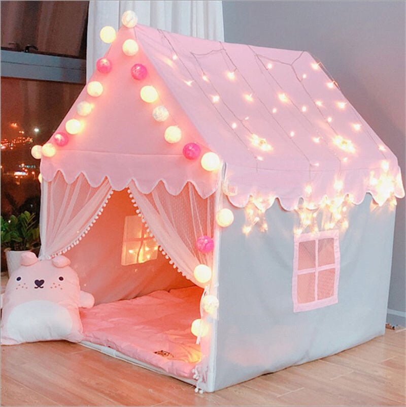 Children Playhouse Castle Indoor Tent With Lights