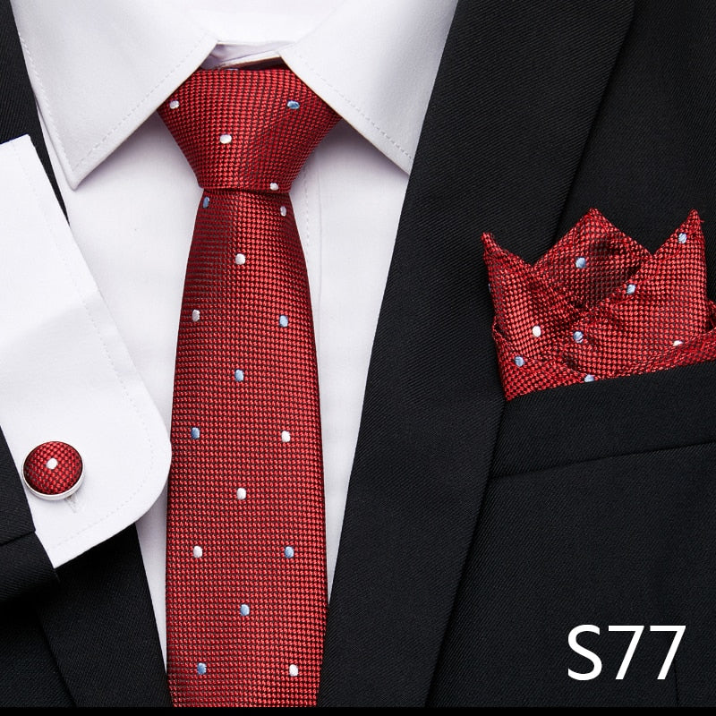 Silk Neck Tie Handkerchief & Cuff Link Set