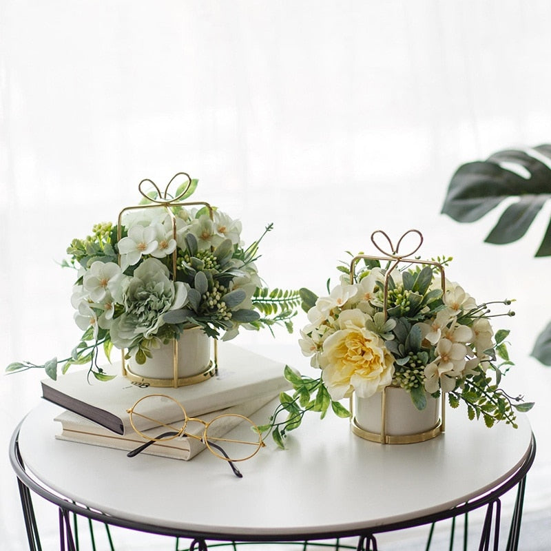 Rose Bouquet Centerpiece Potted Flower