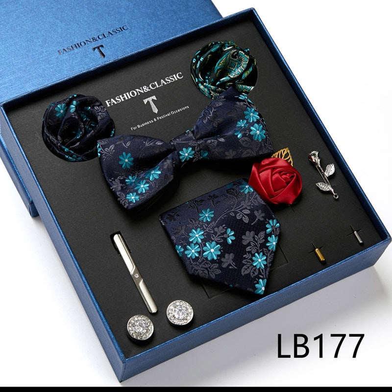 8 Piece Men's Luxury Neck Tie Gift Box Set