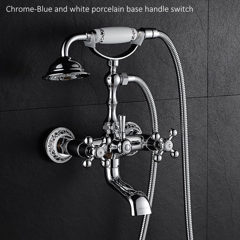 Luxury Antique Crystal Handle Brass Faucet