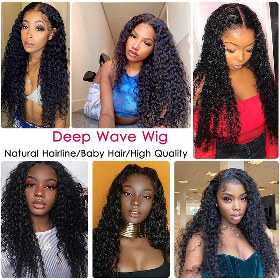 Lace Front Deep Wave Brazilian Remy Human Hair Wig