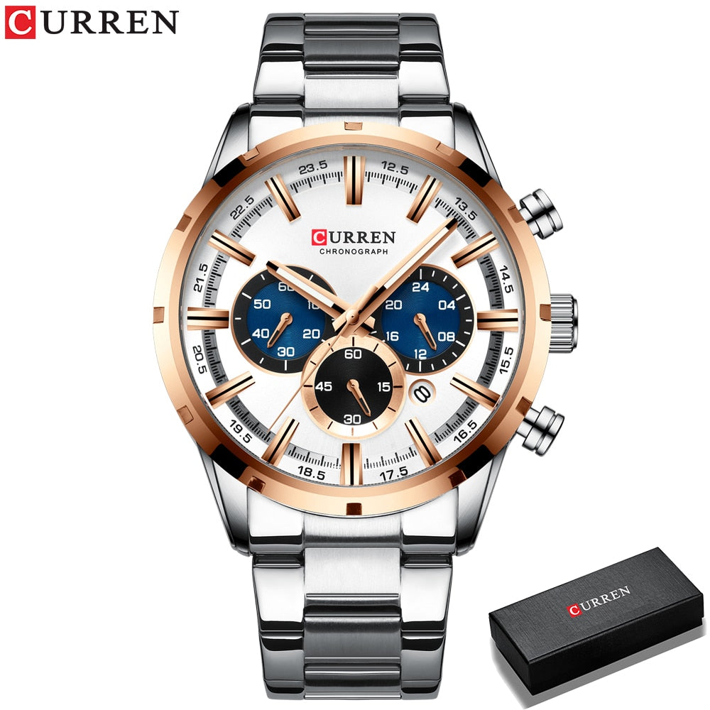 Luxury Blue Dial Wrist Wear For Men