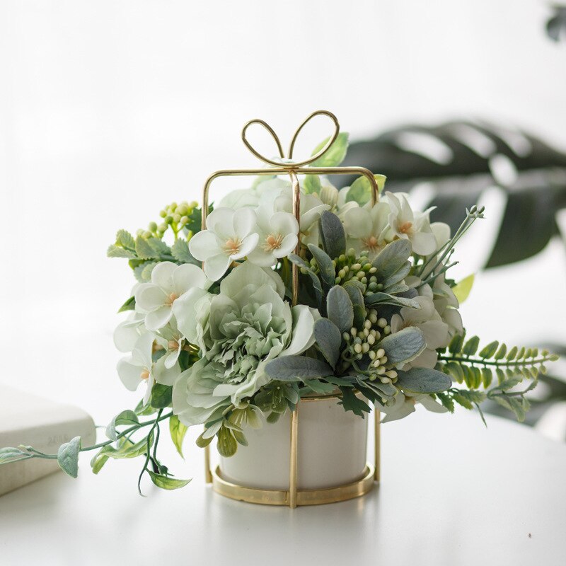 Rose Bouquet Centerpiece Potted Flower