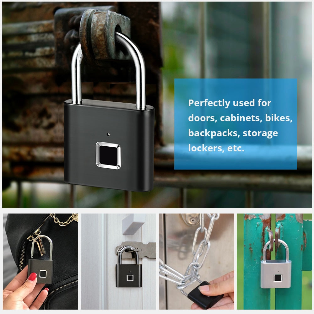 Smart USB Charging Fingerprint Padlock