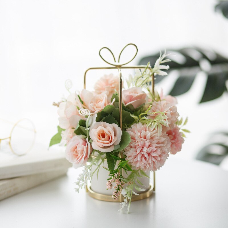 Rose Bouquet Centerpiece Potted Flower