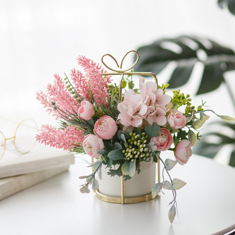 Rose Bouquet Centerpiece Potted Flower