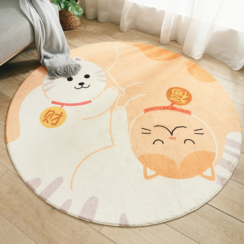 Kids Decor Round Cashmere Non Slip Rugs