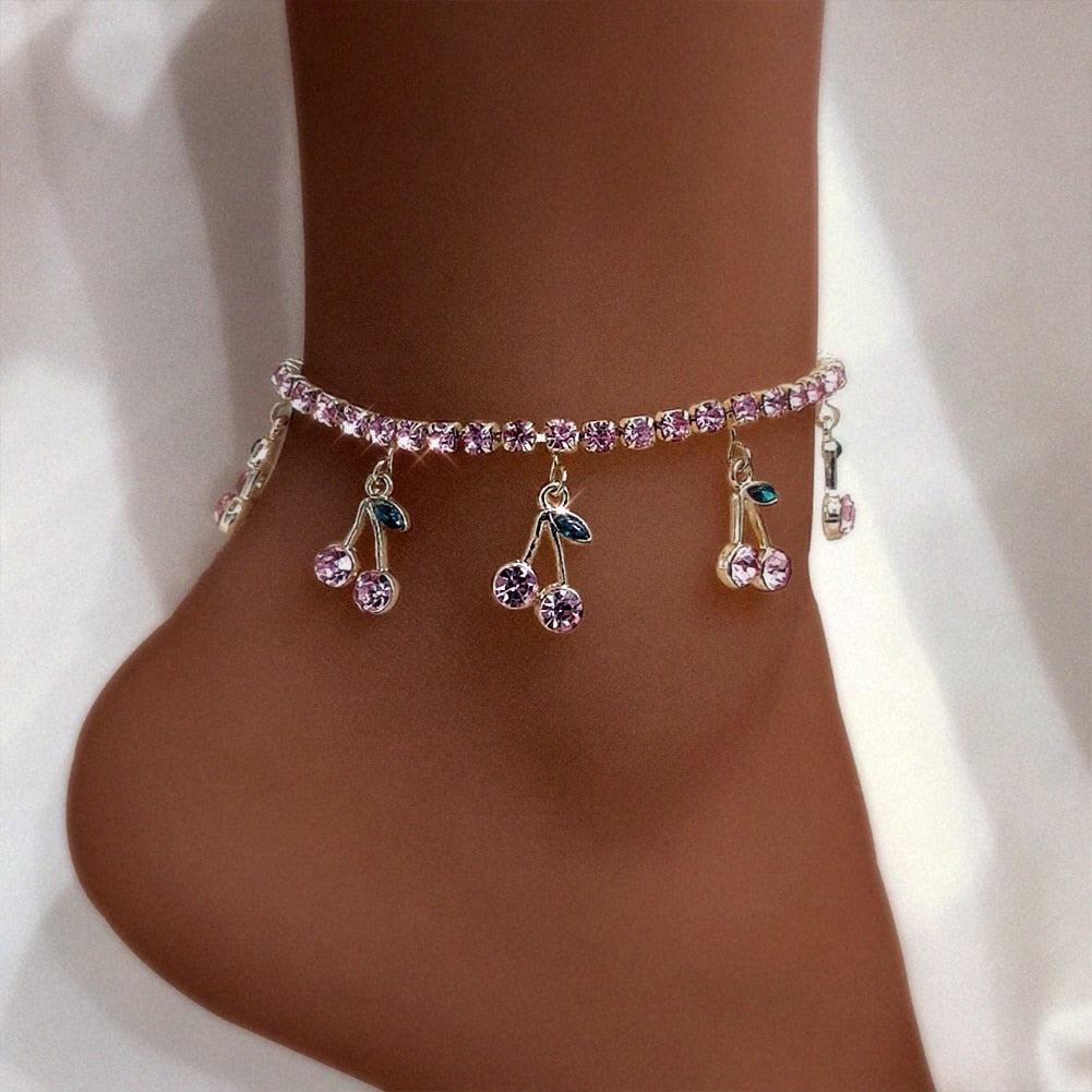 Women's Cherry Fruit Anklet