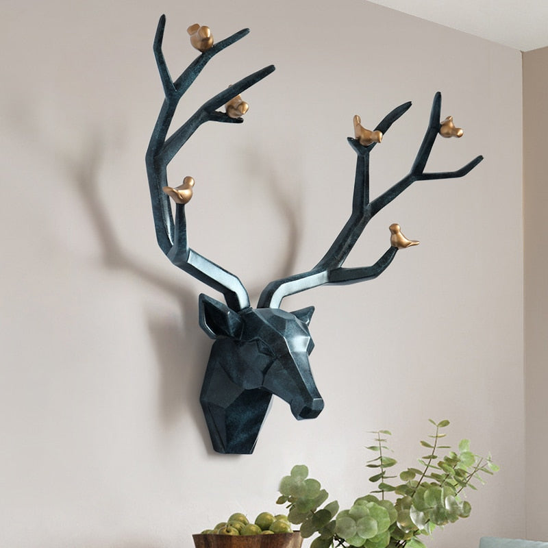 Deer Head Abstract Sculputre Wall Art