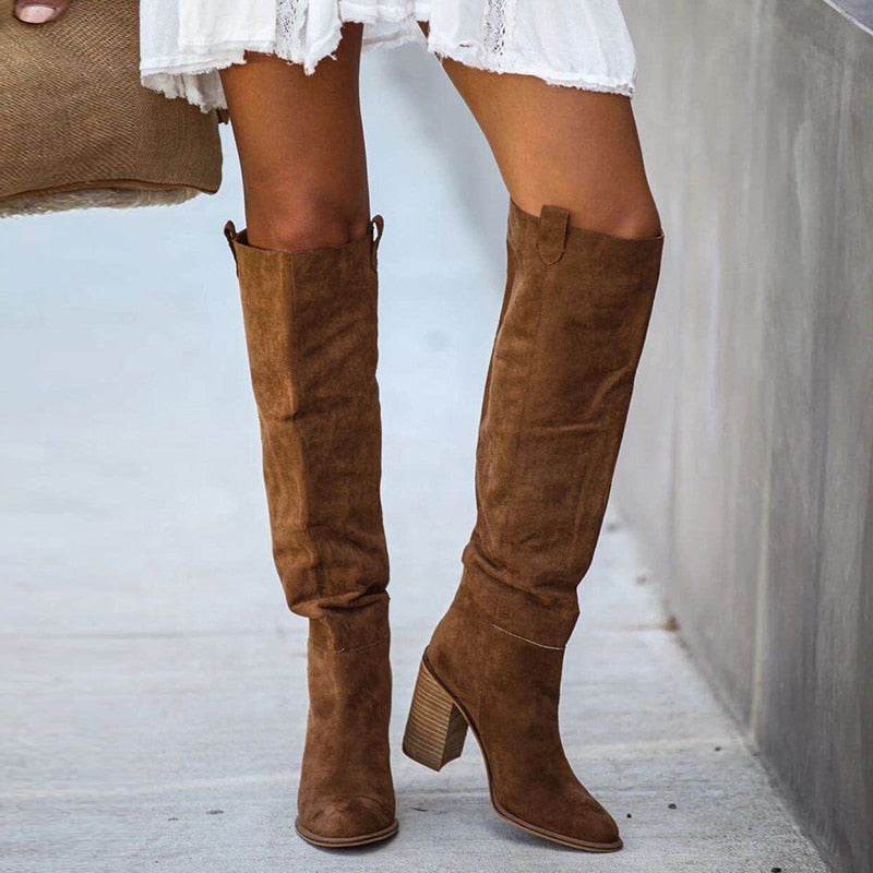 Suede Winter Long Boots For Women