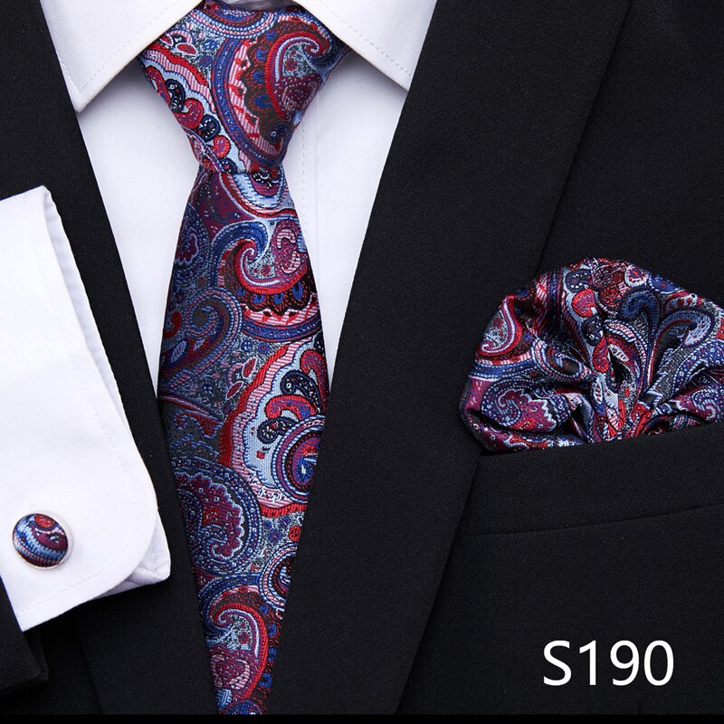 Silk Neck Tie Handkerchief & Cuff Link Set