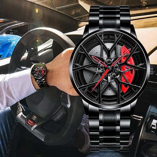 Men's Hub Cap Style Rugged Design Watch