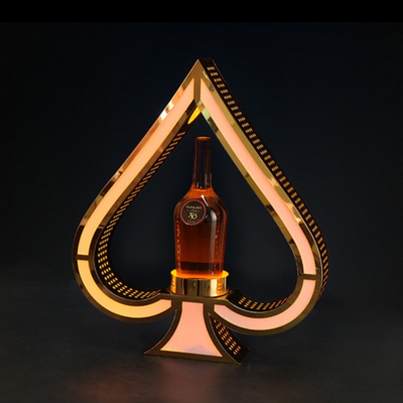 LED Luminous Poker Card Wine Bottle Holder