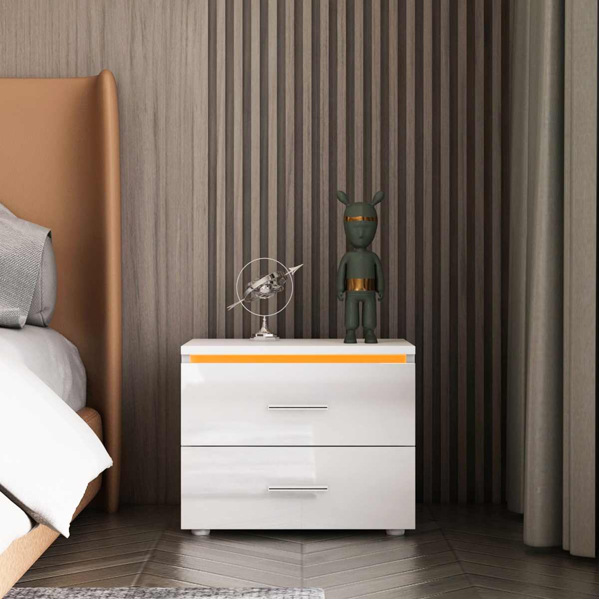 Lit Modern Bedroom Night Stand