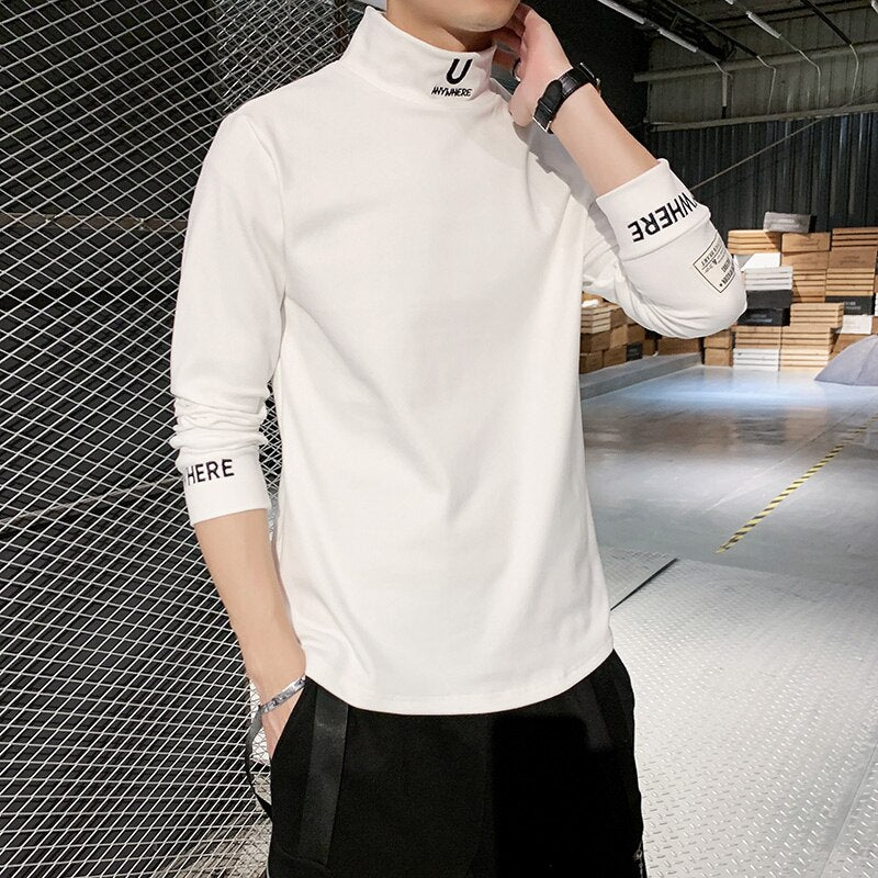 Men's Long Sleeve Turtleneck T Shirt