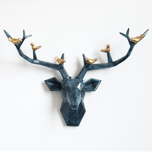 Deer Head Abstract Sculputre Wall Art