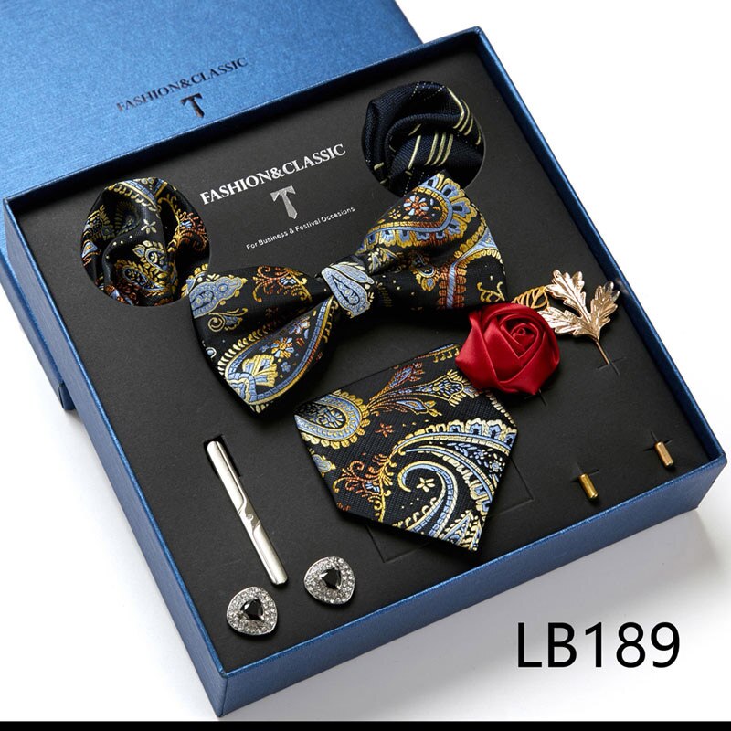 8 Piece Men's Luxury Neck Tie Gift Box Set