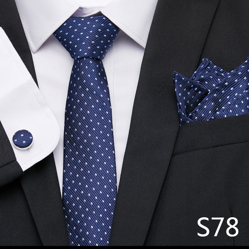 Silk Neck Tie Handkerchief & Cuff Link Set