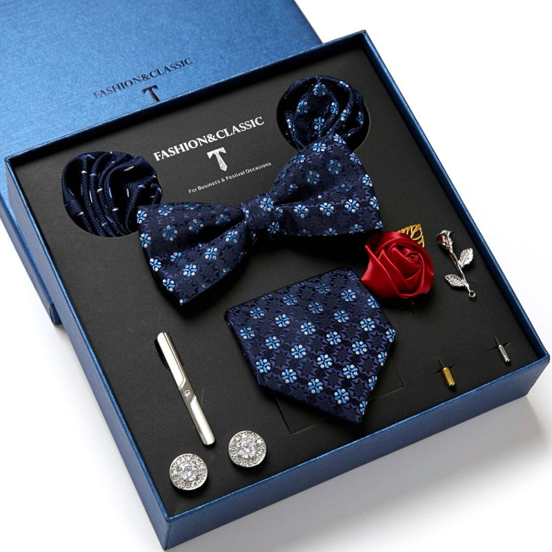 8 Piece Men's Luxury Neck Tie Gift Box Set