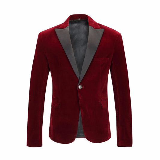 Men's Luxury Velvet Fashion Blazer Suit Jacket