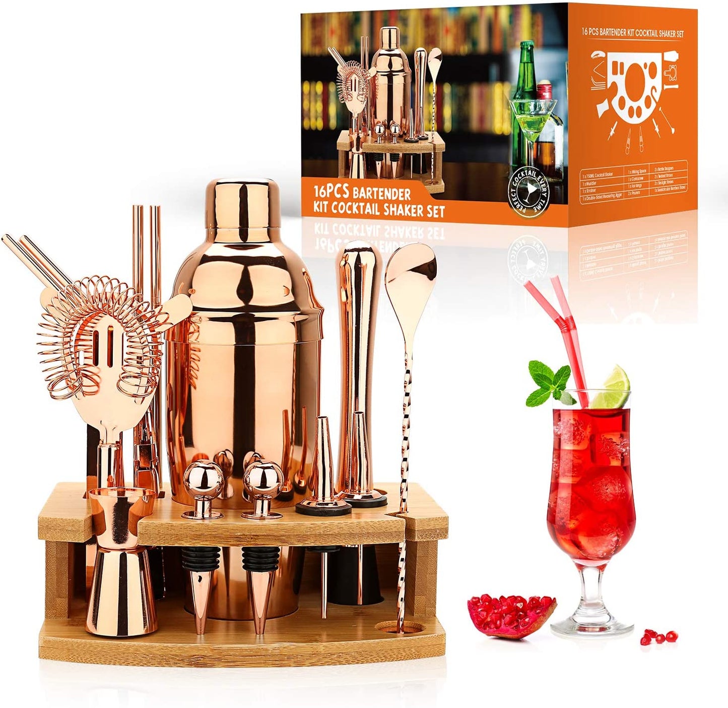 16 Piece Cocktail Mixer Bartender Kit