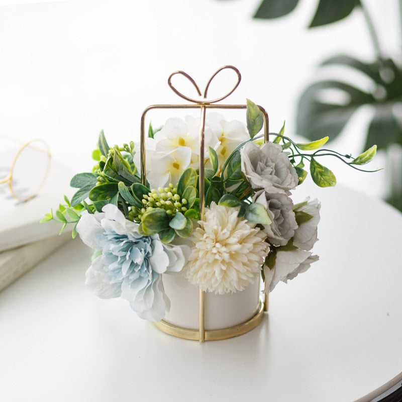 Rose Bouquet Centerpiece Potted Flower