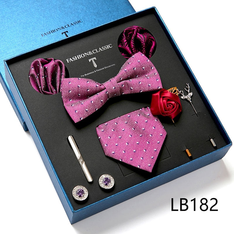 8 Piece Men's Luxury Neck Tie Gift Box Set