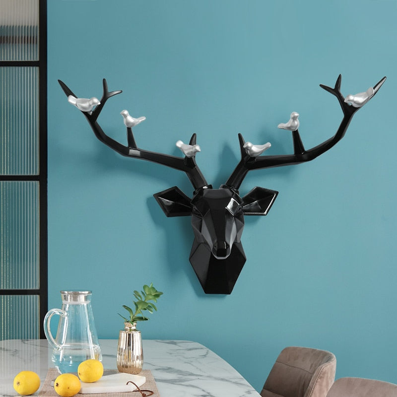 Deer Head Abstract Sculputre Wall Art