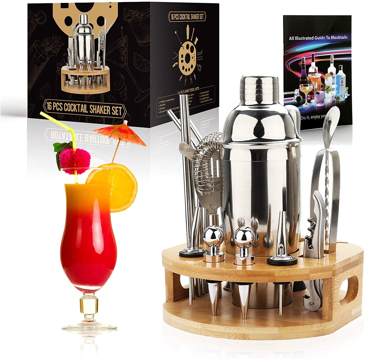 16 Piece Cocktail Mixer Bartender Kit